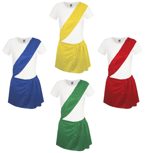 Womens School Sports Day PE Kit 1980s Style Gym Slip Physical Education Fancy Dress Costume