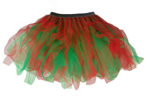 Adults 12" or 16" Length Elf Cyber Tutu Skirt Santas Little Helper Christmas Fancy Dress