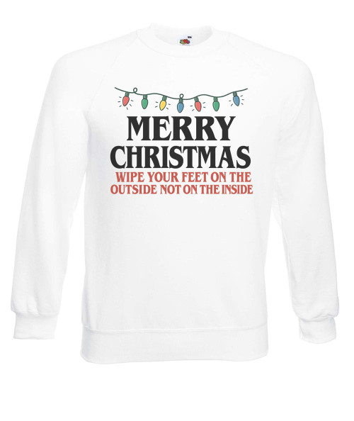 Adults Wipe Your Feet on the Outside Not on the Inside Stranger Quote Christmas Jumper