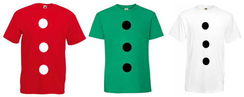 Adults Snowman Elf Santa Claus Button Father Christmas Festive Unisex T-Shirt
