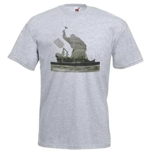 Adults Banksy Removed Justice 2025 Judge Silhouette Artist Unisex Grey T-Shirt