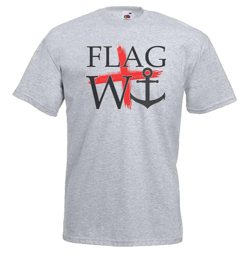Adults Flag Wankor England UK Immigrant Foreigner Nationalist Unisex Grey T-Shirt