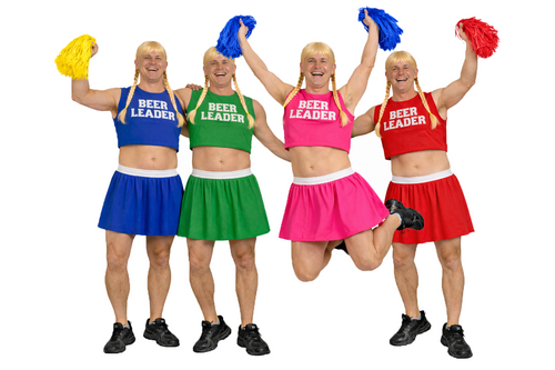 Mens Funny Cheerleader Beer Leader Stag Party Stag Night Fancy Dress Costume