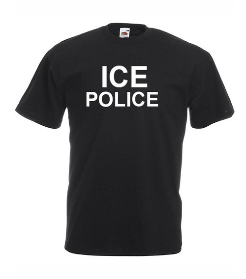 Adults USA ICE Police Stag Party Night Law Enforcement Unisex Black T-Shirt