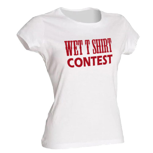 Womens Wet T-Shirt Contest Competition Winner Hen Party Lady Fit White T-Shirt