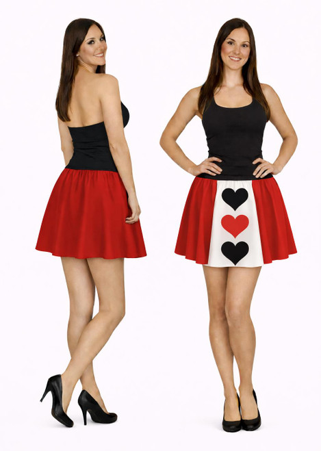 Adults Queen of Hearts Skirt 15" (38cm) Length Wonderland World Book Day Movie Fancy Dress