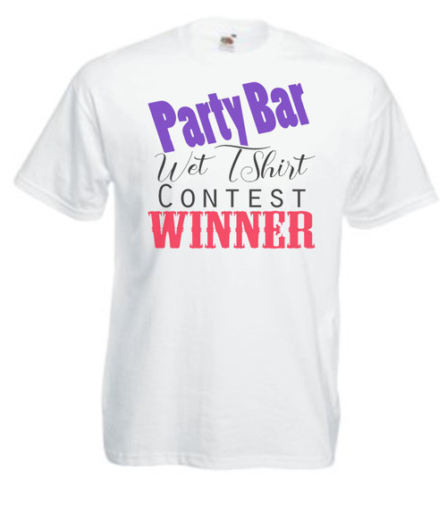 Adults Party Bar Wet T-Shirt Contest Winner Funny Stag Night Unisex White T-Shirt