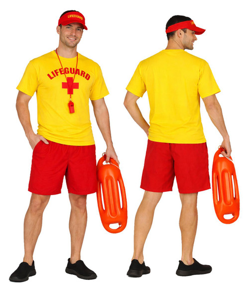 Adults Lifeguard Seaside Stag Night Hen Party Beach Emergency Services Fancy Dress Costume