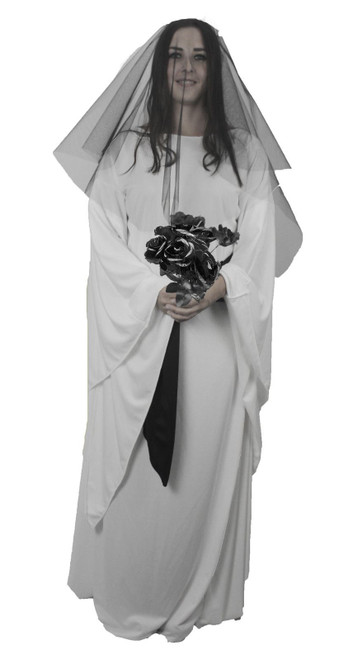 Adults Medieval Gothic Ghost Bride Halloween Fancy Dress Costume