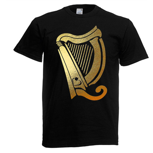 Adults Irish Harp Celtic St Patricks Day Four Leaf Clover Ireland Unisex T-Shirt