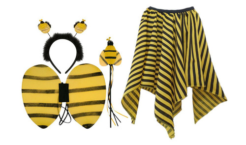Adults Bumblebee Bee Skirt & Wing Set World Book Day Nature Insect Fancy Dress Costume