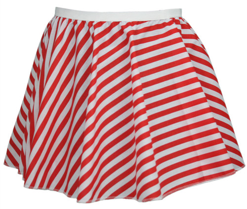 Adults 15" (38cm) Length Red & White Stripe Candy Cane Skirt Christmas Fancy Dress