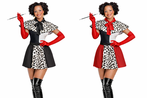 Adults Cruella Dalmatian Dog Snatcher 15" (38cm) Length Skirt & Shawl World Book Day Halloween Fancy Dress Costume