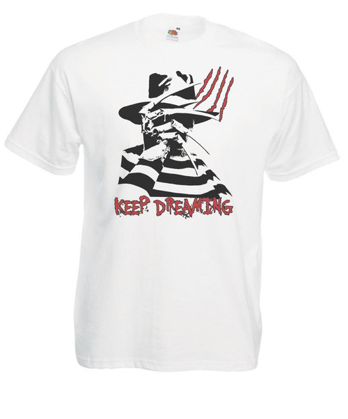 Adults Keep Dreaming Nightmare Freddy Horror Movie Quote Unisex White T-Shirt