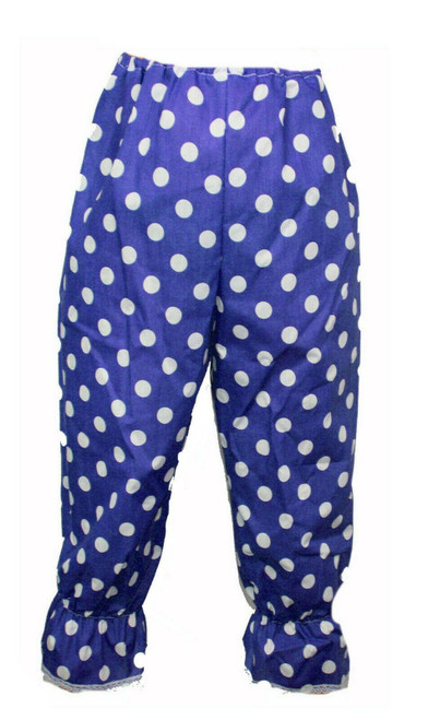 Adults Captain Spaulding Blue & White Polka Dot Full Length Clown Pants Halloween Horror Movie Fancy Dress