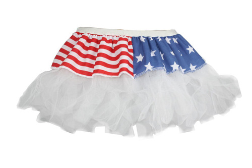 Adults 12" (30cm) Length USA National Flag 4th July American Independence Day Stars & Stripes Tutu Skirt Fancy Dress