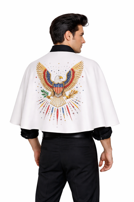 Adults 24" Length American Eagle The King 1940s 1950s Rock & Roll Cape Fancy Dress