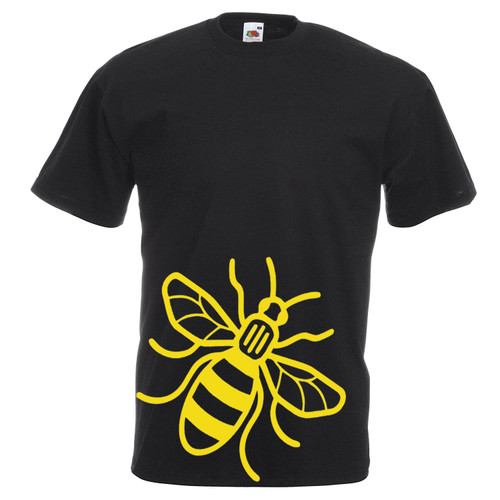 Adults Manchester Worker Bee Community City Symbol Unisex Black T-Shirt