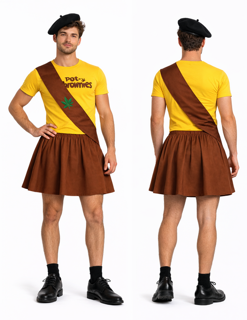 Adults Pot Brownie Girl Scout Guide Stag Party Night Fancy Dress Costume