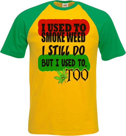 Unisex Yellow Green I Used To Smoke Weed Funny Cannabis Joke Tshirt
