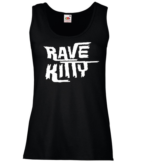 Womens Rave Kitty Clubbing Festival Techno Dance Music Lady Fit Vest Top
