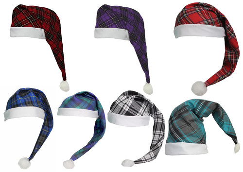Adults Traditonal Tartan Victorian Style Night Cap Fancy Dress Novelty Hat