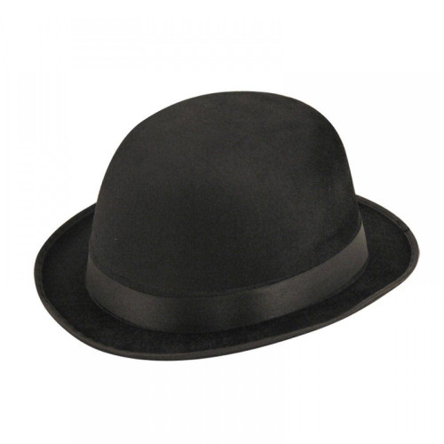 Adults Black Bowler Hat Clockwork Distopian Crime Movie Game Keeper Fancy Dress Headwear [One Size]