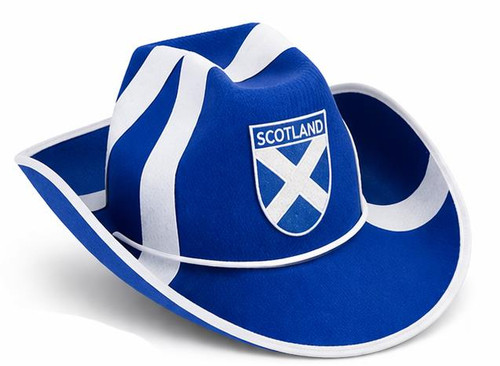 Adults St Andrews Cross National Flag of Scotland Cowboy Hat Patriotic Scottish Supporters Fancy Dress Headwear
