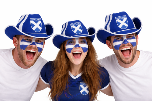 Adults St Andrews Cross National Flag of Scotland Cowboy Hat Patriotic Scottish Supporters Fancy Dress Headwear