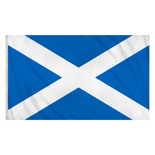 National Flag of Scotland St Andrews Saltire (5ft x 3ft) Polyester Double Stitched Seam Metal Eyelets