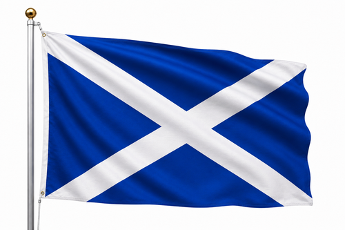 National Flag of Scotland St Andrews Saltire (5ft x 3ft) Polyester Double Stitched Seam Metal Eyelets