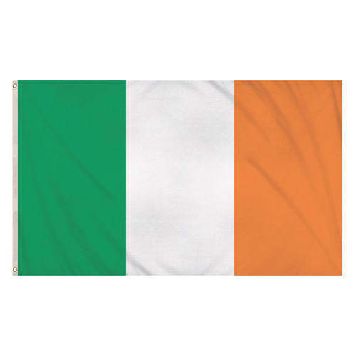 National Flag of Ireland The Tricolour (5ft x 3ft) Polyester Double Stitched Seam Metal Eyelets