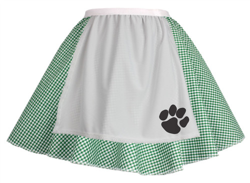 Adults Old Mother Hubbard 15" (38cm) Length Skirt & Attached Apron With Bear Paw Design World Book Day Fancy Dress