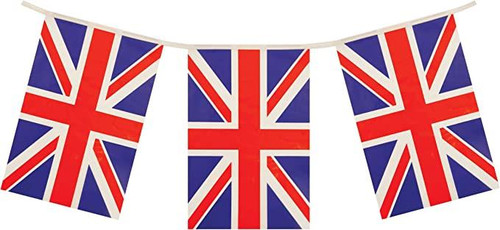 4 Metre 11 Flags Union Jack Flag Bunting United Kingdom Great Britain PVC Garden Decoration