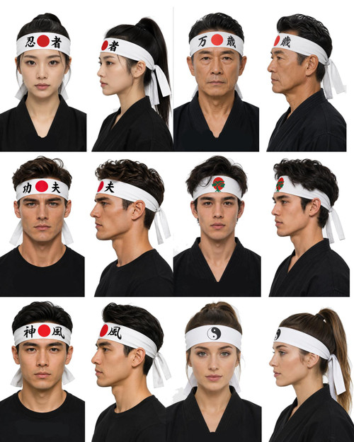 Mixed Martial Arts Combat Fighting Headband Sweat Band Hachimaki Helmet Scarf