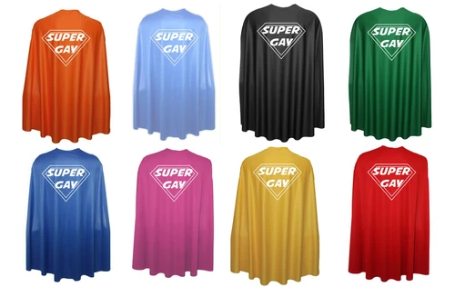 Adults Super Gay 35" Length Superhero Cape LGBTQ+ Pride March Fancy Dress