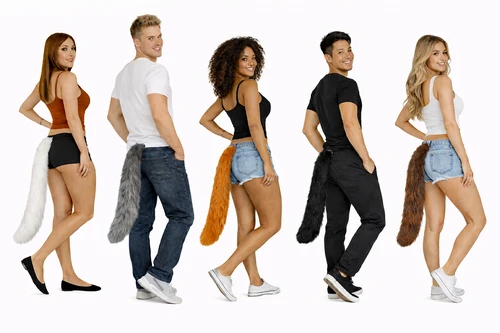 Adults 30" Length Animal Faux Fur Animal Tail Fancy Dress Costume Accessory