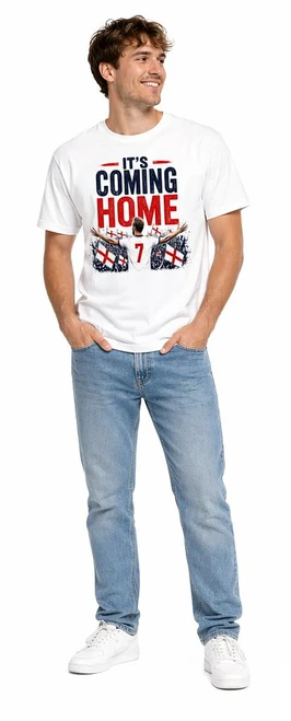 Adults Its Coming Home No.7 Harry Kane England Supporter Unisex White T-Shirt
