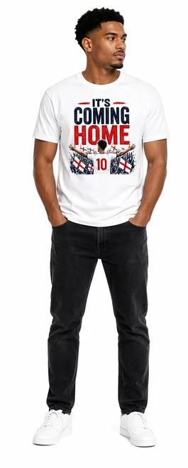 Adults Its Coming Home No.10 Jude Bellingham England Supporter Unisex White T-Shirt