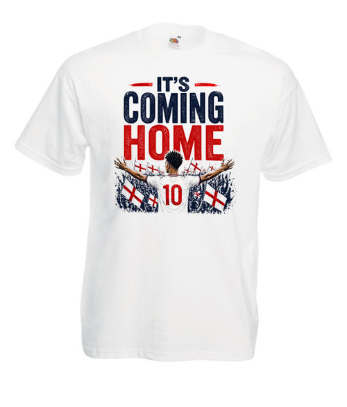 Adults Its Coming Home No.10 England Supporter Unisex White T-Shirt