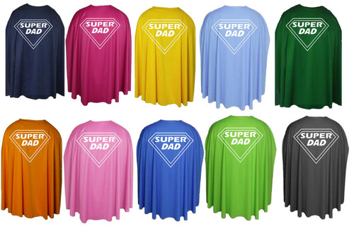 Adults Super Dad 35" Length Superhero Cape Fathers Day Fancy Dress