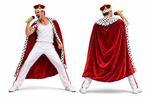 Adults Rock Star Icon King Freddy 1980s Decades Music Legend Fancy Dress Costume