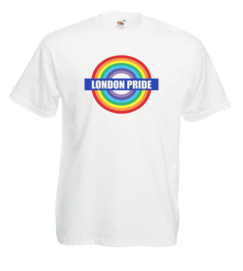 Adults Rainbow London Gay Pride LGBTQIA+ March Unisex White T-Shirt