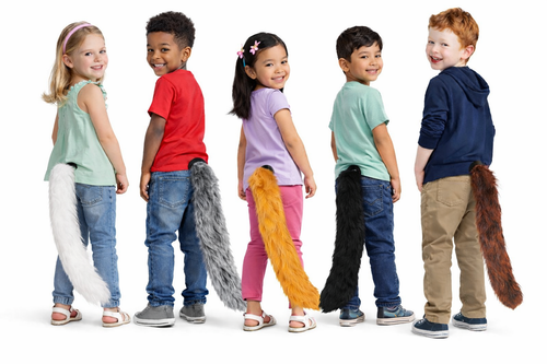 Childs 20" (50cm) Length Animal Wolf Fox Cat Dog Squirrel Faux Fur Tail Fancy Dress Accessory