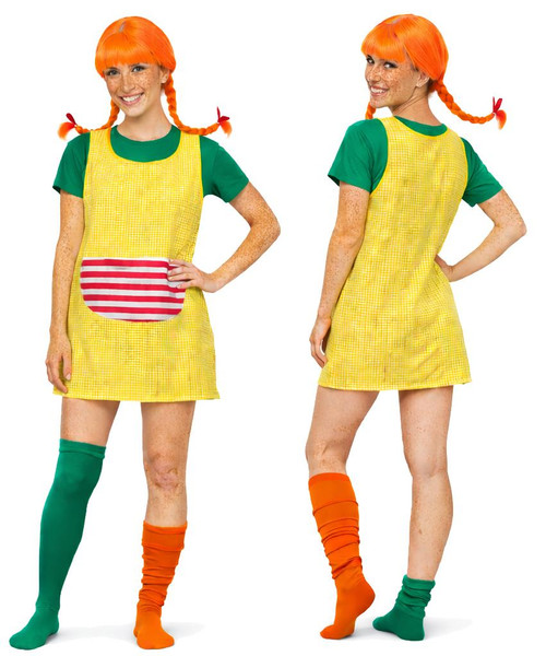 Adults Little Rebel Red Head Odd Socks World Book Day Fancy Dress Costume