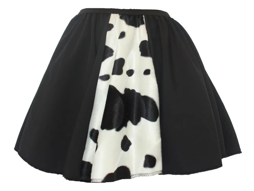 Adults 15" (38cm) Length Cowhide Panel Skirt Cowboy Cowgirl Wild West Western Fancy Dress