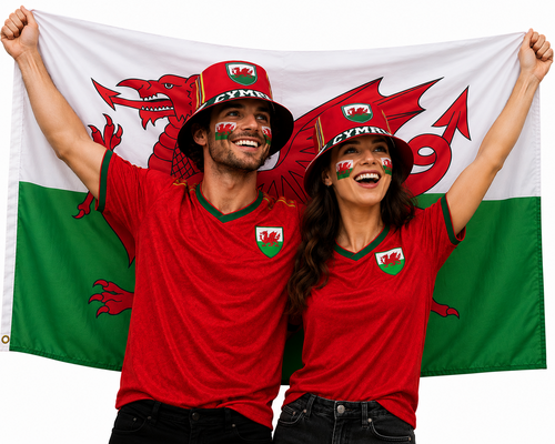 Adults Wales Bucket Hat 5ft x 3ft Flag & Face Paints St Davids Day Supporters Kit