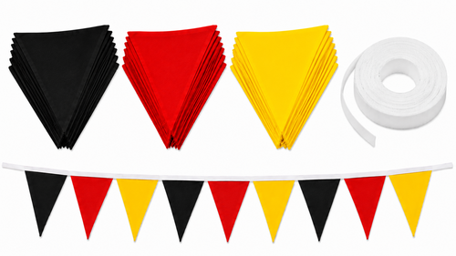 DIY Make Your Own 25 Metre 3 Colour Belgium National Flag Themed Bunting Craft Kit Garden Decoration