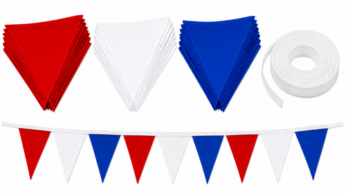 DIY Make Your Own 25 Metre Red, White & Blue United Kingdom National Flag Themed Bunting Craft Kit Garden Decoration