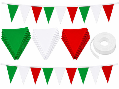 DIY Make Your Own 25 Metre 3 Colour Italy National Flag Themed Bunting Craft Kit Garden Decoration